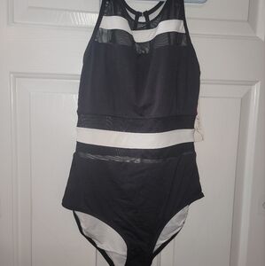 Anne Cole Black and White One Piece Swimsuit